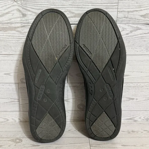 Crocs Walu Shoes‎ Women Sz 8 Shimmer Black Leather Slip On Loafers Flats 202303 - Image 7
