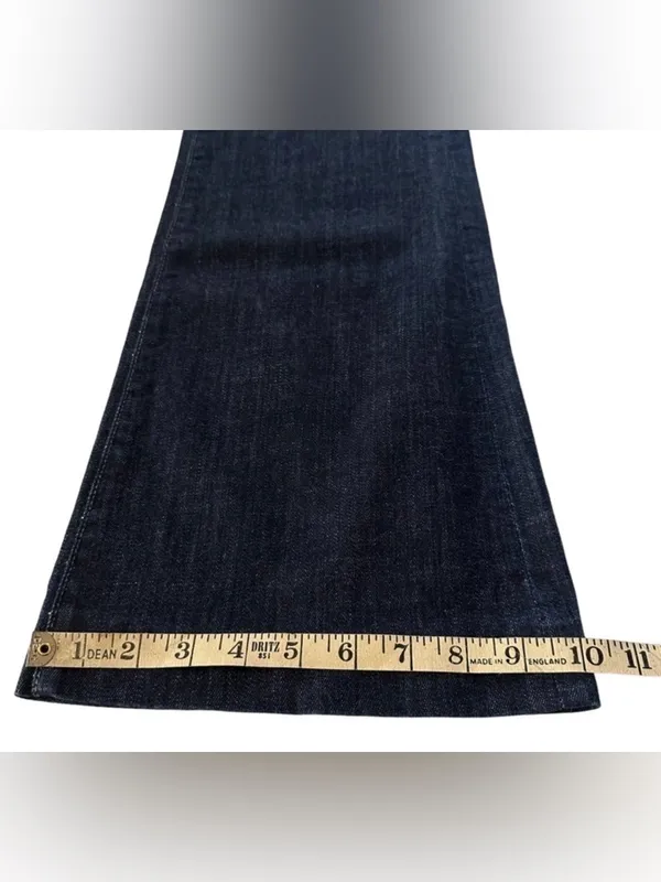 CITIZEN OF HUMANITY MID RISE HUTTON WIDE LEG FLARE DARK WASH SIZE 30 Inseam 34 - Image 17
