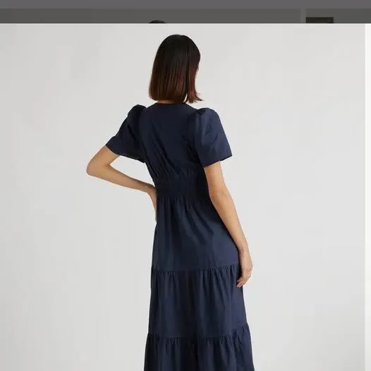 Quince 100% Organic Cotton Tiered Maxi Dress Size L - Image 2