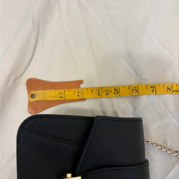 Elegant Black Leather Bag with Gold Accents - Image 13