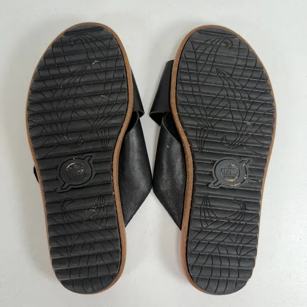 Born 8M Rio Slide Sandals Black Leather Buckle Crossover Strap Casual Boho Flats - Image 13
