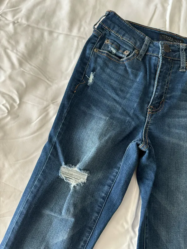 Dark Wash Destroyed High Waisted Jeggings - Image 4
