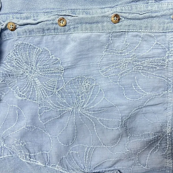 Vtg Cottagecore Grannycore Embroidered Floral Made USA Button‎ Down EUC Small - Image 3