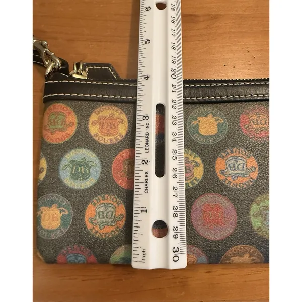 Y2K Dooney &‎ Bourke Wristlet Multicolor Circle Stamp Medallion Logo Design - Image 12