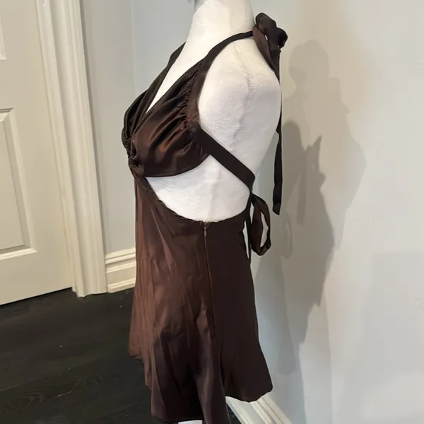 PepperMayo Brown Halter Mini Dress - Image 2