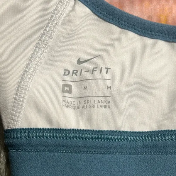 Nike Dri-FIT INDY ARTIST FEMME Blue and White Sport Bra Size Medium - Image 6
