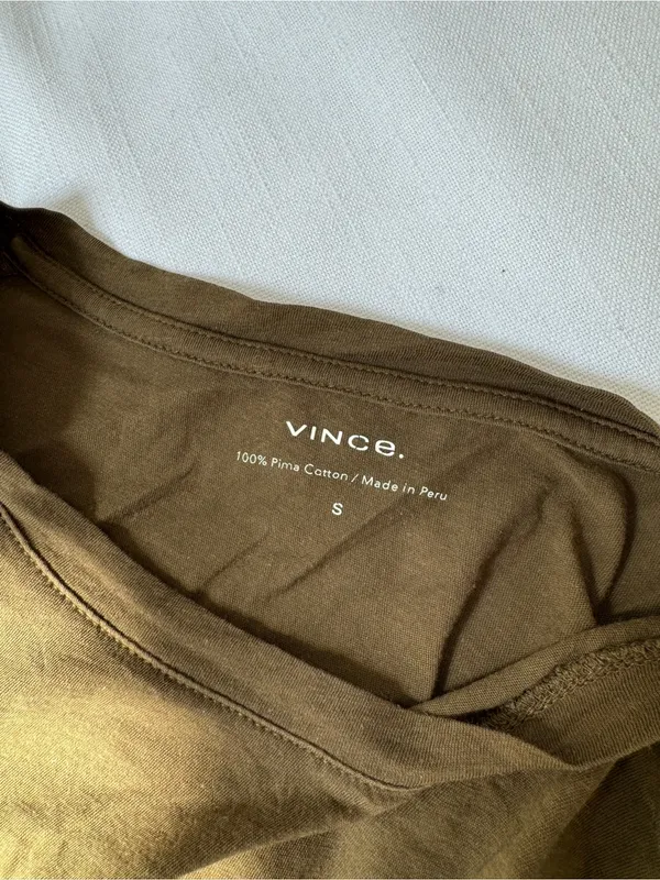 Vince Long Sleeve Crewneck Top - Olive Green - Image 4
