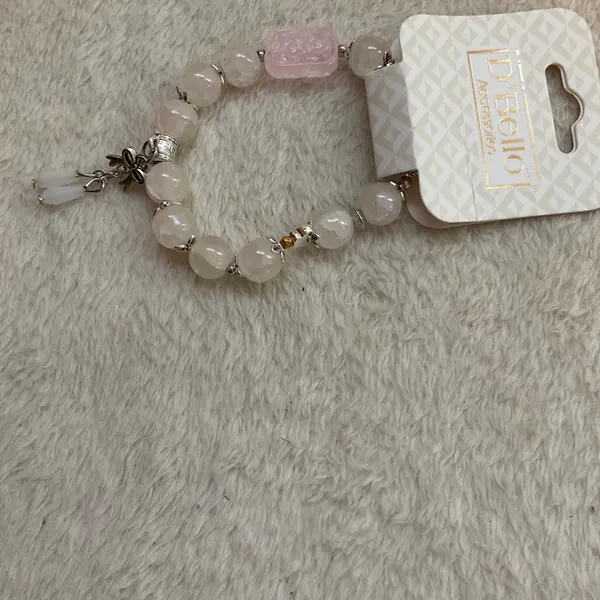 D’Bello Pink Glass gold silver tone bracelet - Image 3