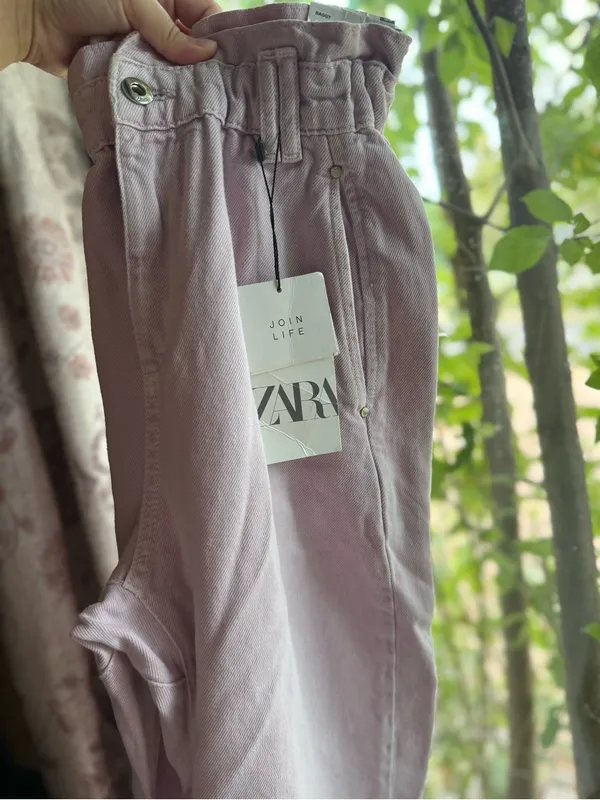 NWT Zara Light Lilac High-Rise barrel jeans size 2 - Image 8