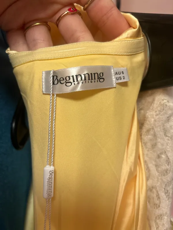 Satin Yellow Dress - Image 7