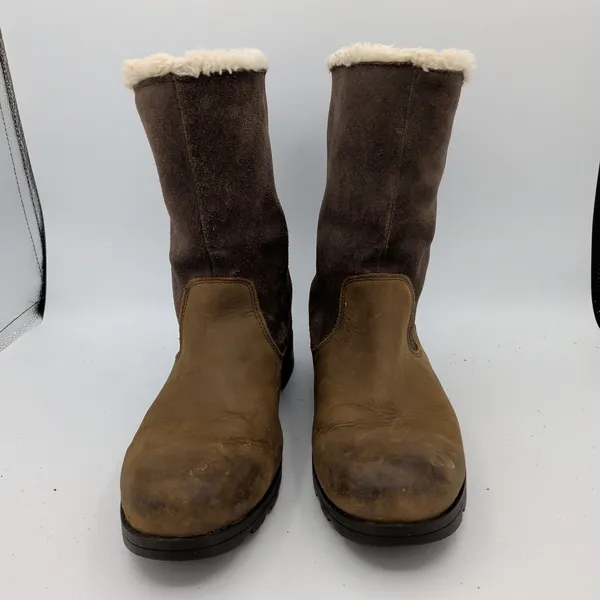 Sorel Emelie Foldover Boot Zip Waterproof Leather Suede Winter‎ Brown Womens 11 - Image 3