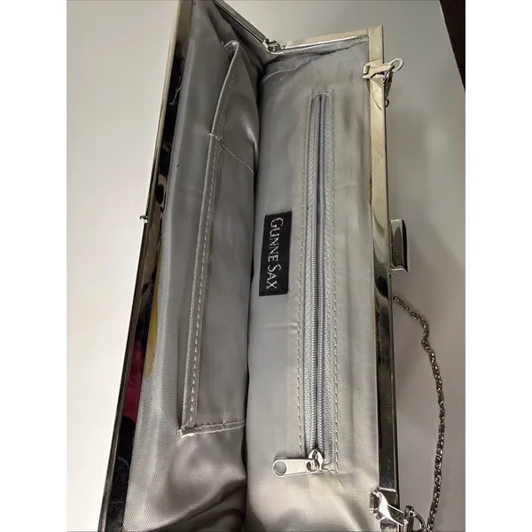 Gunne Sax Silver Evening Handbag Purse Crossbody Vintage Y2K Glam - Image 4