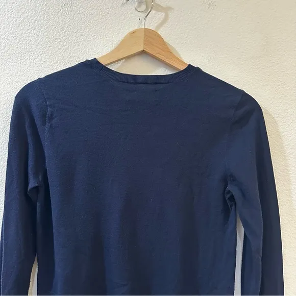 Aritzia Sunday Best Crewneck Long Sleeve Knit Pullover Sweater Navy‎ Size M - Image 6