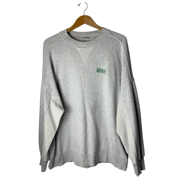 Aerie Wicked Big Chill Crew‎ Sweatshirt Women Medium Gray Broadway Athleisure - Image 2
