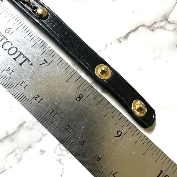Yik Fung black leather rhinestone bracelet - Image 6