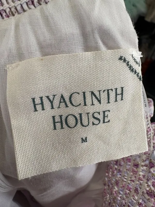 NEW HYACINTH HOUSE Purple Floral Periwinkle Mini Dress Size Medium - Image 11