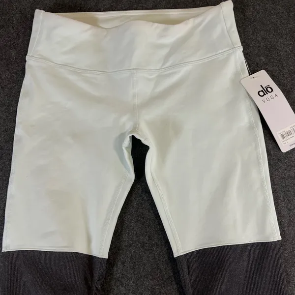 Alo Yoga Goddess Leggings Mint Stormy Heather Ribbed Colorblock W5386R Large NWT - Image 9