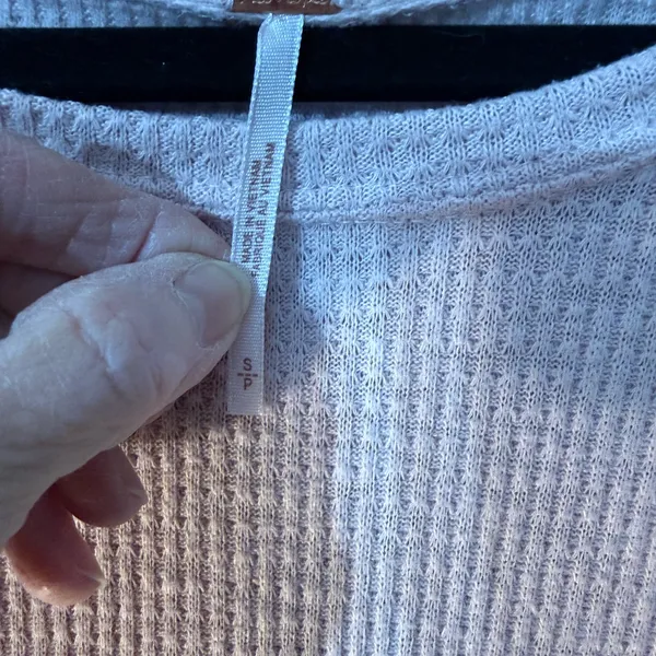 Free People Long Balloon Sleeve Clash Thermal Top - Image 6