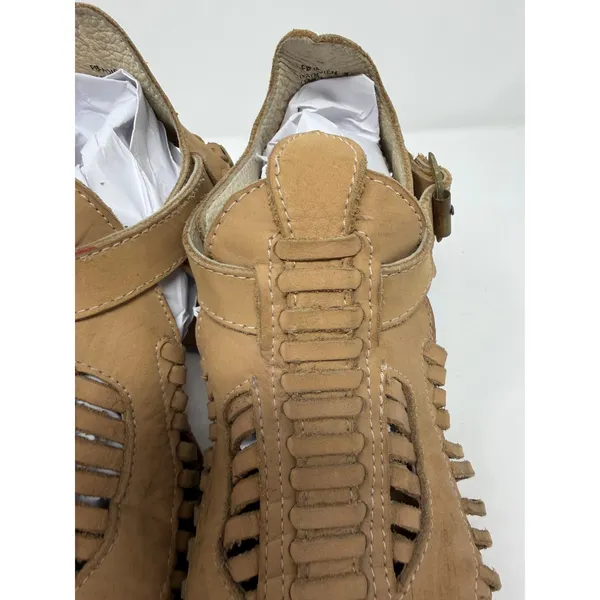 Freebird Poisn Huarache Bootie Sandals Tan Leather Woven Block Heel Womens 9 - Image 12