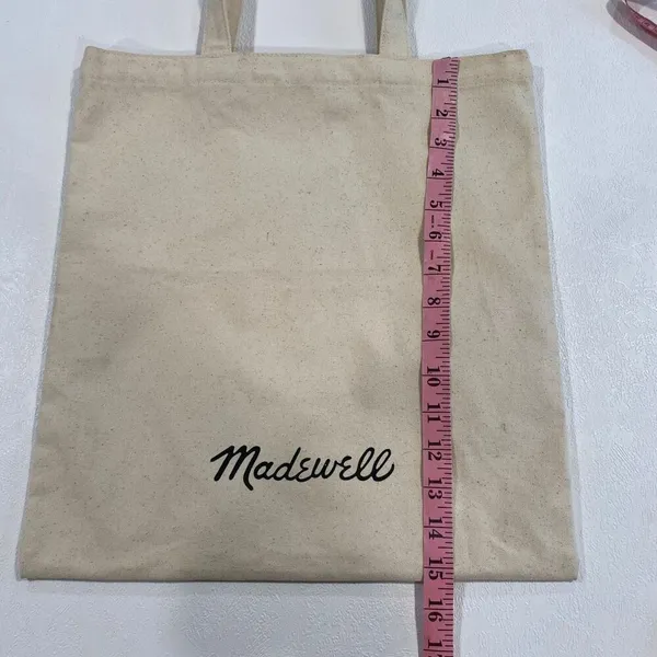 Madewell Canvas Tote Bag Cream Logo Reusable Shopping Bag - Image 4