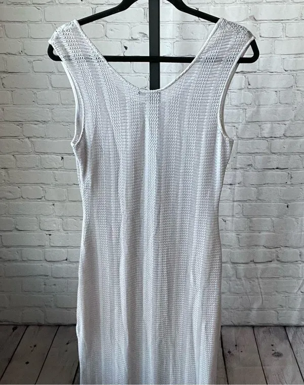 Sky Light Gray Maxi Sheer Swim Cover Up Size Small - Image 3