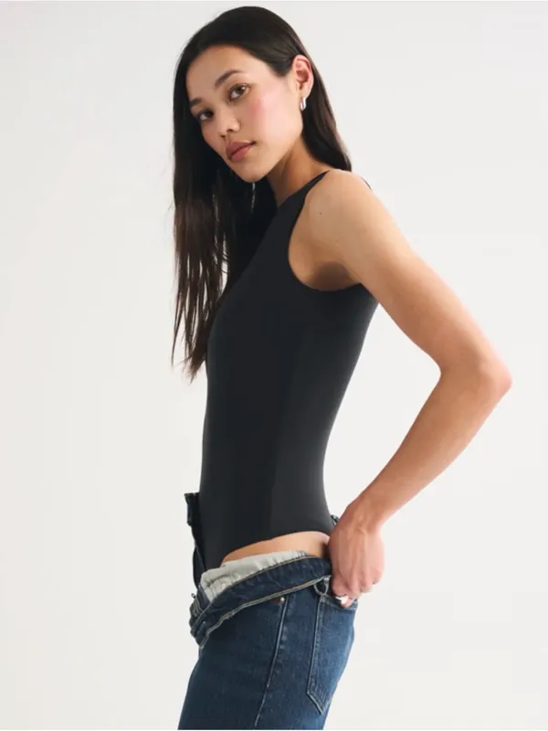Abercrombie‎ & Fitch Black Sleeveless Bodysuit Size XL Soft A&F Collection - Image 2