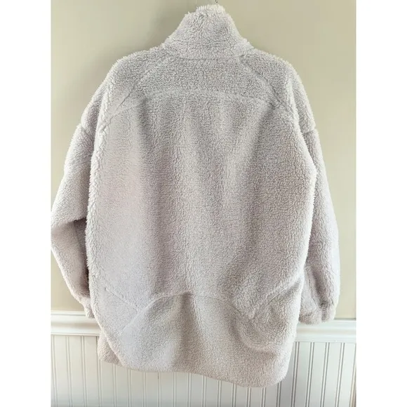 Lululemon Long Textured Fleece Jacket White Opal Oversized W3EOWS M/L - Image 2