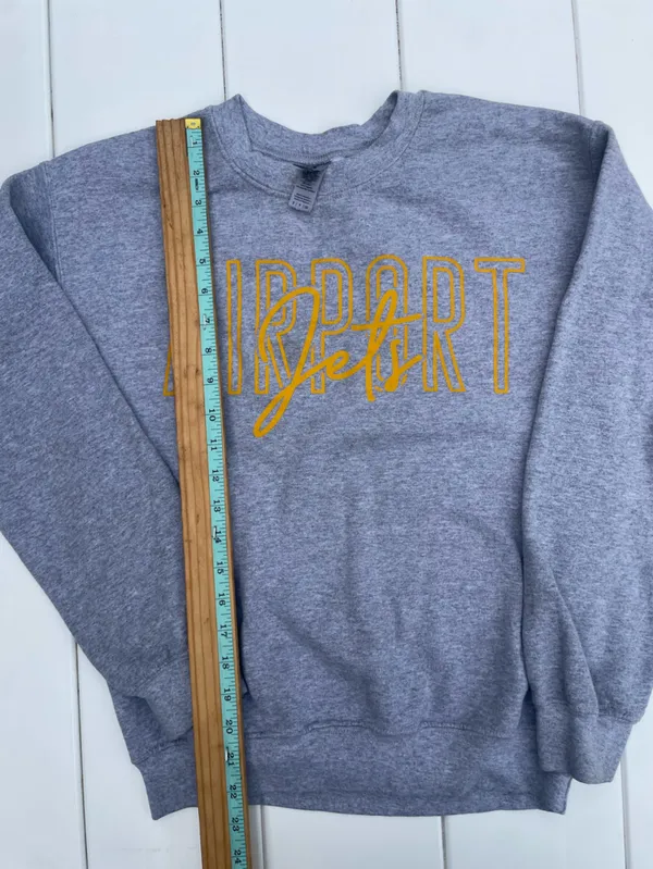 Gildan Travel Crewneck Sweatshirt, Airport Jets, Size S - Image 7