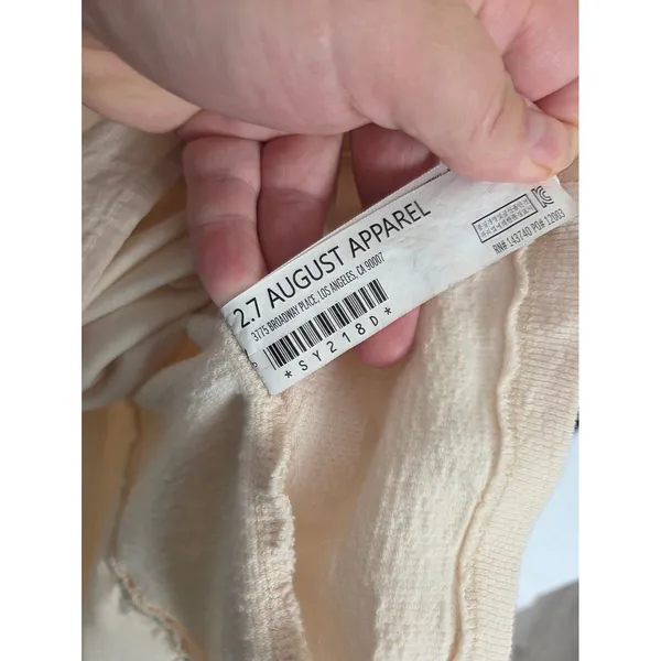 English Factory Mini Babydoll Shift Dress Beige Ruffle Tea Party Brunch Coquette - Image 12
