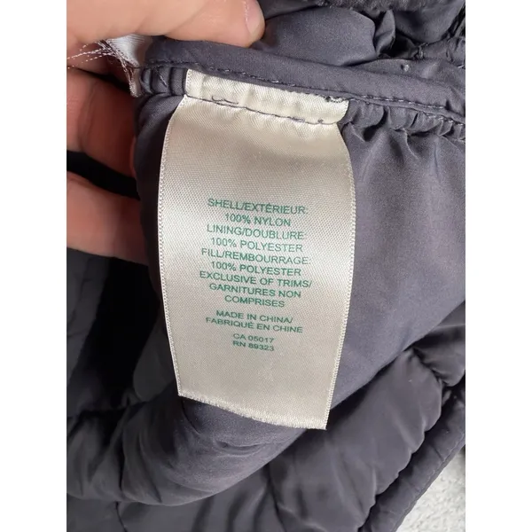 Roots Canada Women's M Charcoal Down Feather Quilted Puffer Snap Warm Jacket* - Image 7