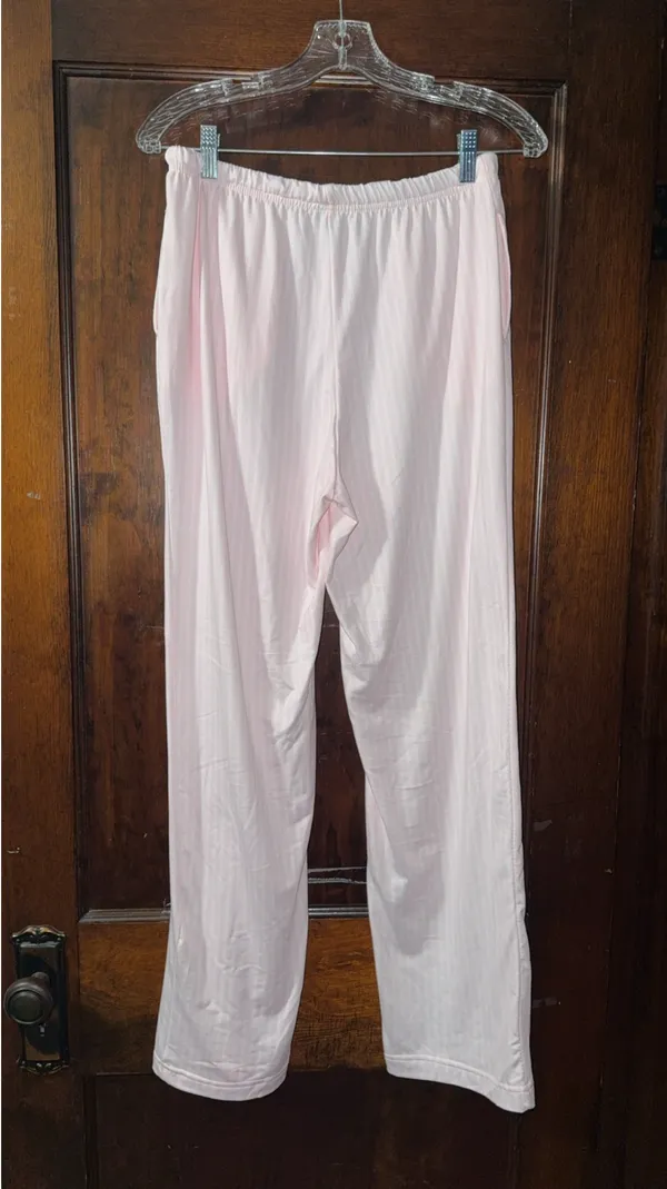 Pink and white striped pj pants - Image 2