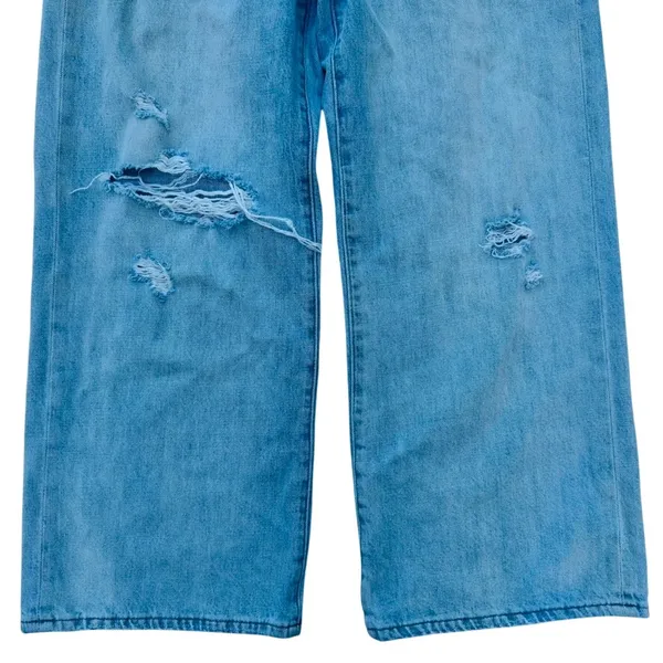 Pistola Loretta Wide Leg Jeans Light Gaze Blue Wash Size 28 High Rise Distress - Image 7
