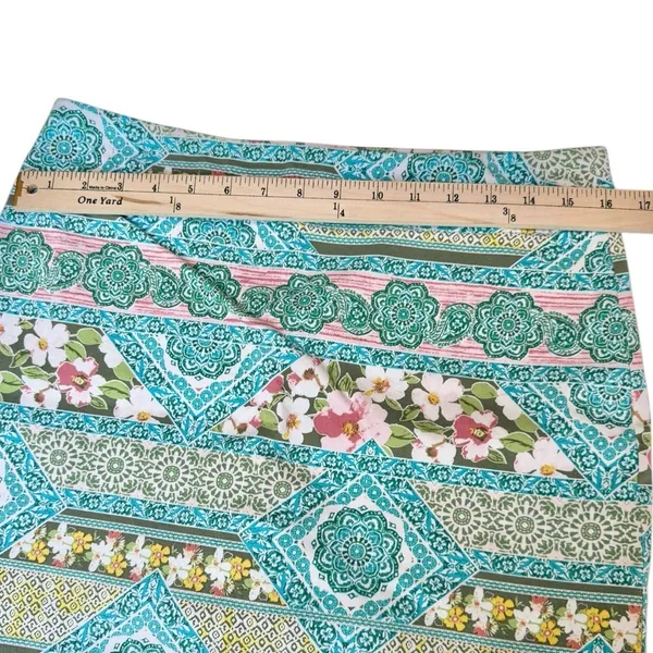 Versona Floral Geometric Pull On Stretchy Multicolor Skort Preppy Size 12 - Image 8