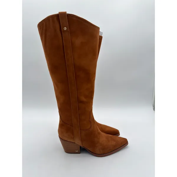 Sam Edelman Wyatt KneeHigh Frontier Brown Suede 8 WideCalf Cowgirl Western Boots - Image 2