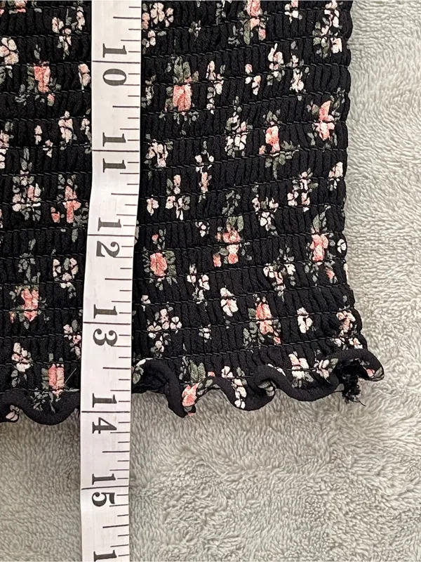 Reformation Pinto Smocked Square Neck Floral Peasant Top cottage festival 1X - Image 8