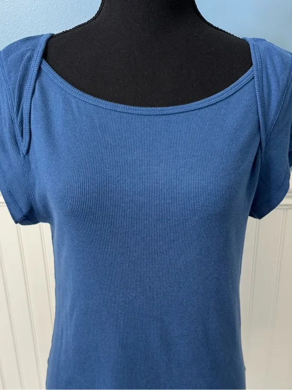 NWT Pilcro Short Sleeve Envelope Tee ~ Large Blue - Image 2