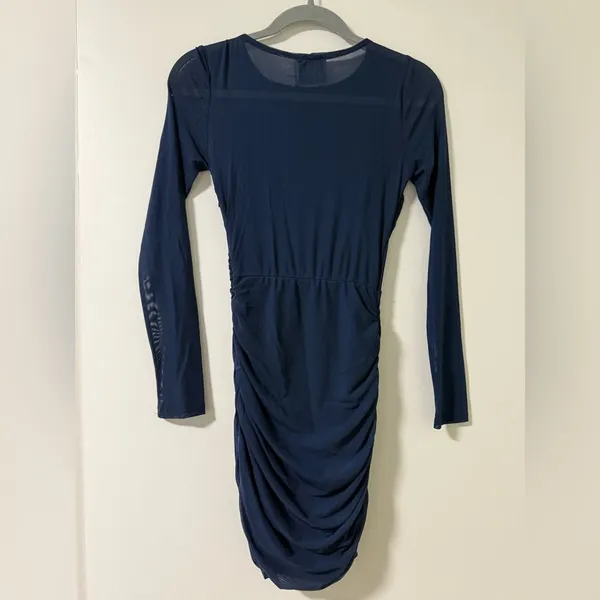NWT Hello Molly Oceans Secret Long Sleeve Mesh Mini Dress Navy Size S - Image 11