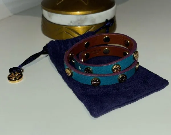 Tory Burch leather wrap logo bracelet - Image 2