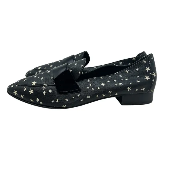 Diane von Furstenberg Lafayette Star‎ Leather Loafers Black Size US 9.5 - Image 8