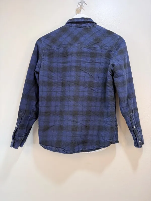 Spirit Tufts University Reversible Sherpa Flannel Shirt Jacket Shacket Medium - Image 6