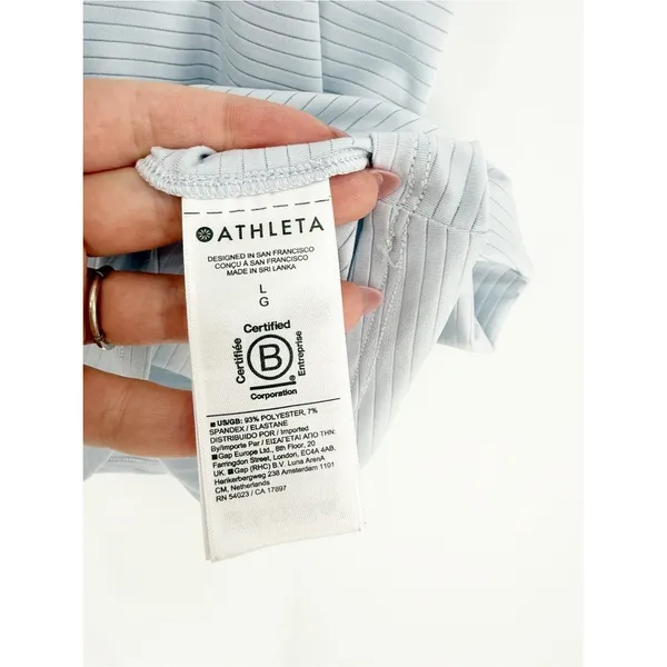 Athleta‎ Lightweight Strappy Back Tank Top Women's L Blue Activewear Workout - Image 7