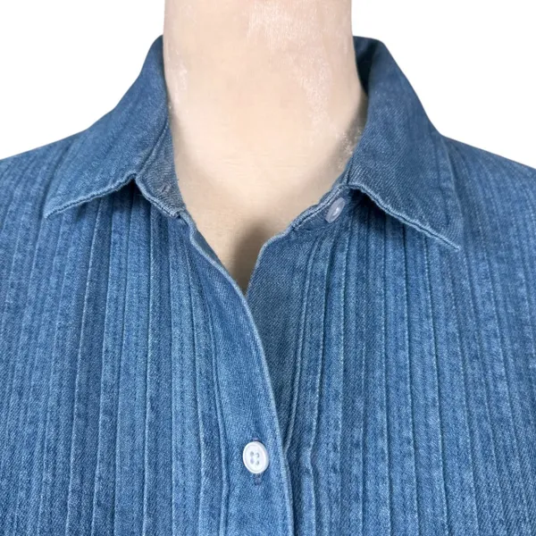 Old Navy XSP The Boyfriend Shirt long sleeve collared button down denim women's - Image 5
