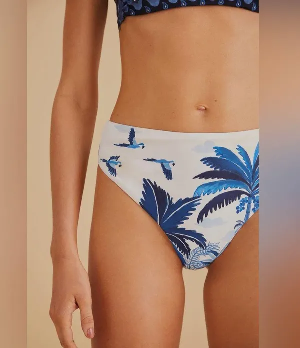 Farm Rio Dream Sky High Waisted Bikini Bottom, Size Medium, $95 - Image 5