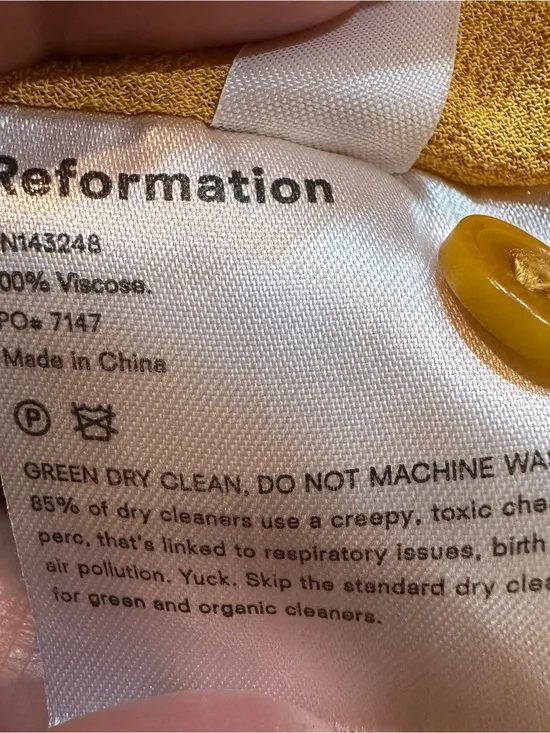 Reformation Gracie Short Sleeve Floral Print Crepe Mini Dress In Peru Yellow 12‎ - Image 14