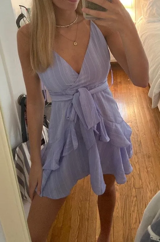 Selfie Leslie Lavender Ruffle Dress - Image 2