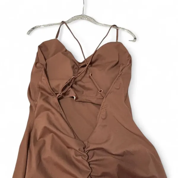 chocolate brown wide-leg jumpsuit Size XL - Image 8