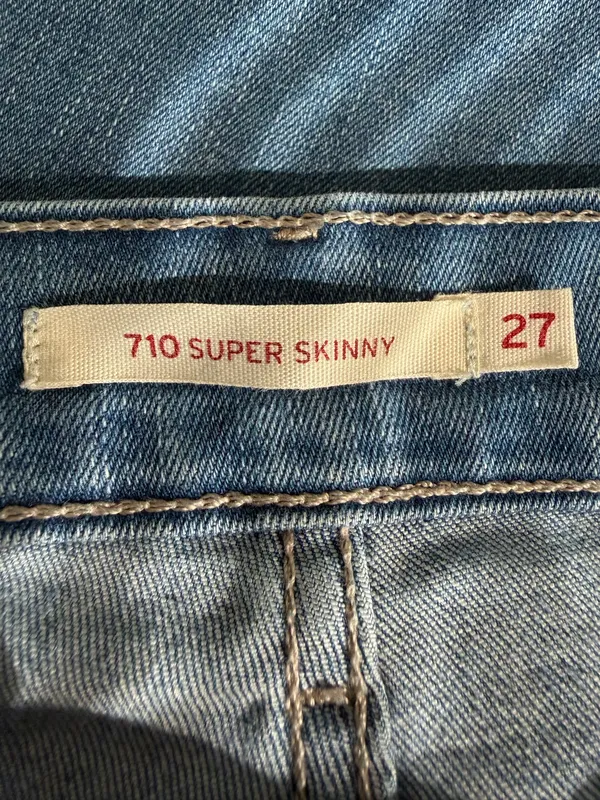 Levi 710 Blue Super Skinny Stretch Jeans - Image 4