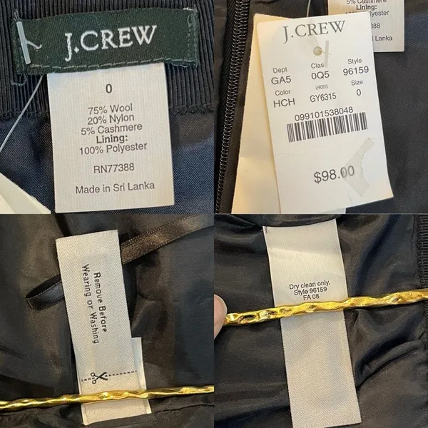 J.Crew Mini Skirt | Wool Blend Lined Button Detail | Size 0 NWT - Image 5