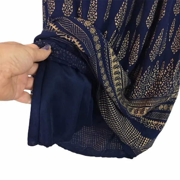 Off the shoulder blue gold mini dress small Blue - Image 5