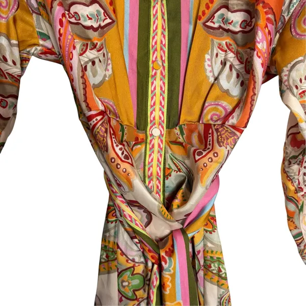 Antonio Melani Roxanne Baroque Paisley Belted Long Sleeve Midi Shirt Dress 2 - Image 5
